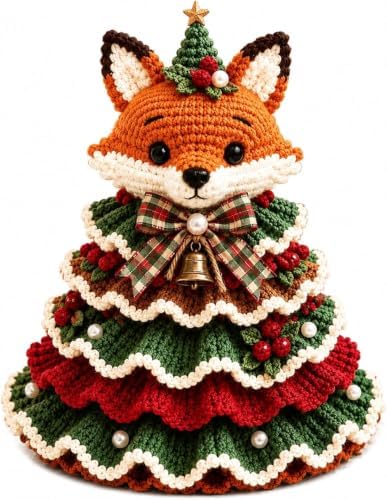 Crochet Animal Christmas Tree DIY Kit–Stitch a Little Christmas Magic，Fox