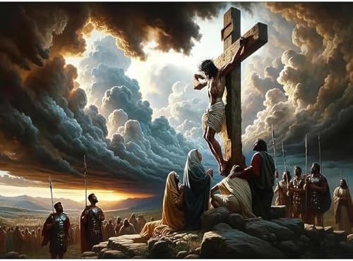 Jesus Paint by Numbers Kit for Adults Framed Canvas, Frameworkless