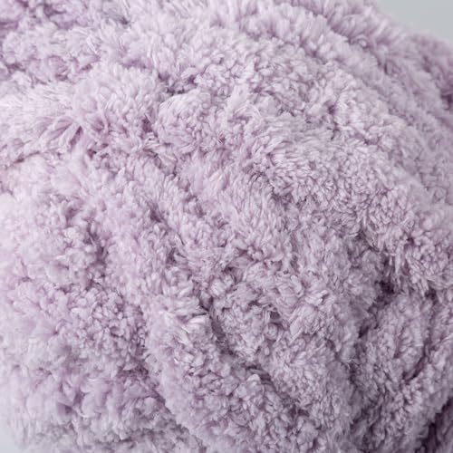 Loops & Threads Fluffy Chenille Yarn - Yarn for Knitting, Crochet, Weaving, and Arts & Crafts - Purple, Polyester, 10.58 oz