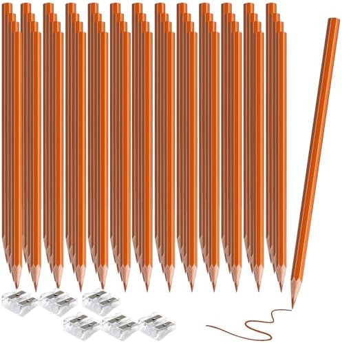 120 Pack Bulk Orange Colored Pencils for Kids, Pre-sharpened Art Pencils Back to School Supplies Set, Drawing Sketching Pencils for Students, Teachers, Classroom