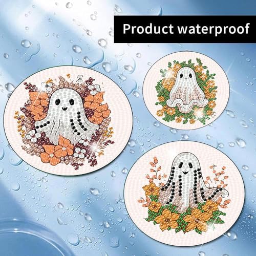 8 Pcs Diamond Art Coasters Kit for Adult with Holder, Diamond Coaster 4x4in