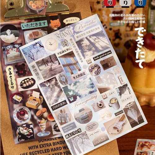 Japanese Heisei Retro Sticker Book, 27 Sheets Cute Aesthetic Stickers, Multiple Stories Journal Stickers for Scrapbooking, Planners, DIY Crafts, Decoration