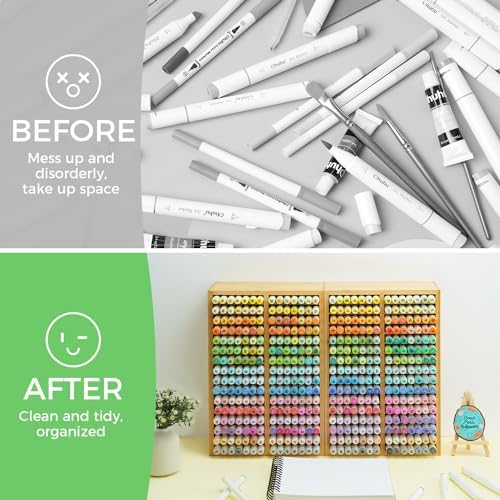 Ohuhu Bamboo Marker Organizer Hold 224 Markers for Honolulu Oahu Series