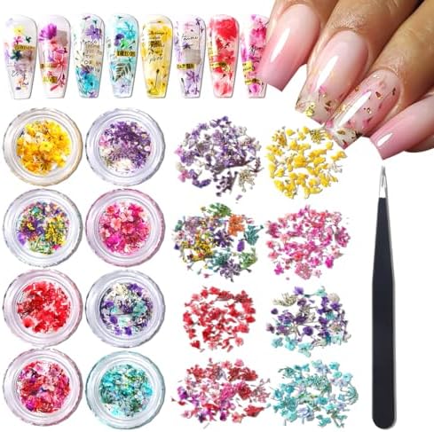8 Boxs Dried Gypsophila Flowers Nail Art Decoration