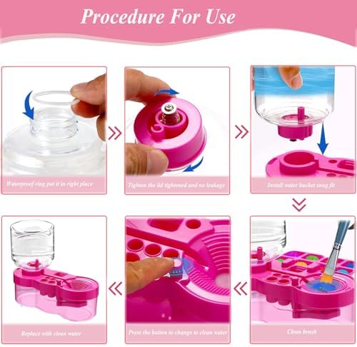 Paint Brush Cleaner Tool, Paint Brush Washer with Water Circulation, Purple