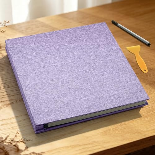 Photo Album Self Adhesive Scrapbook, 13"x12.6" 60 Pages/ 30 Sheets Large Photo Book for 4x6, 8x10 Pictures, DIY Album for Baby Wedding Family Travel Birthday