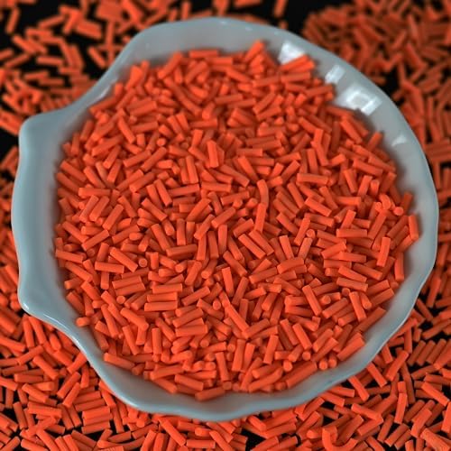 LIKETURE Fake Sprinkles 110g Non-edible Polymer Clay Sprinkles Faux Sprinkle Plastic Sprinkles for Craft Sprinkles Decoration for Resin Filler Slime Add ins Slime Mixed in Shaker Card (Orange)
