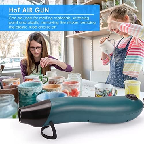 SmileTools Mini Heat Gun, Electrical Phone Repair Heat Tool | for DIY Craft Embossing, Paint Drying, Candle Making, Epoxy Resin, Shrink Wrap Hot Air Gun with Silicone Brush (x2)