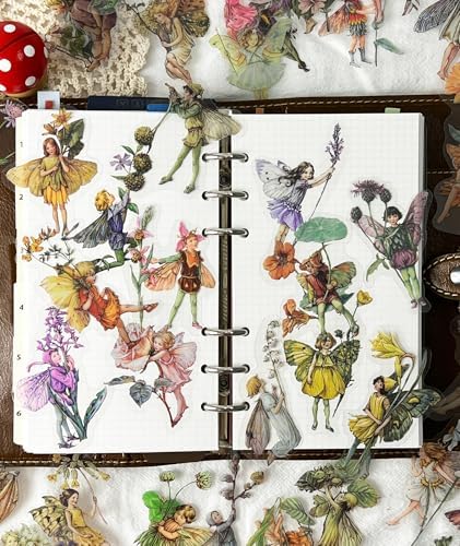 Flower Eves Stickers Pack 80PCS, Aesthetic Decals Vinyl Waterproof Retro Vintage Forest Stickers for Adults Teens Journal, Water Bottles, Scrapbooking, Card Making, Laptop, Notebook, Calendars