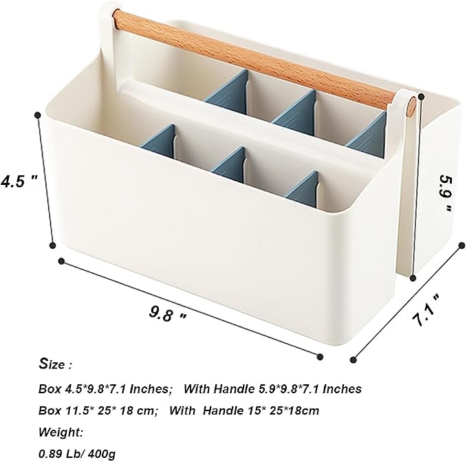 2 Pack Art Caddy Organizer Portable,Marker Box, Large Pen Holder for Desk, Art Supply Storage Bin with Adjustable Dividers for Colored Pencils,Markers,Craft Organizers (Blue Divider)