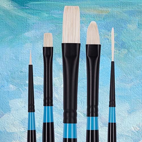 Princeton Aspen 6500 Series 5pc Professional Paint Brushes for Acrylic Painting - Synthetic Oil, Gouache, and Acrylic Paint Brushes Set - Filbert Striper Flat & Round Set of Art Brush | 5pc Synthetic Oil, Gouache, Watercolor and Acrylic Paint Brushes S...