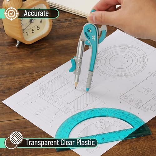 Mr. Pen- Geometry Compass and Protractor Set, 6 Inch Compass
