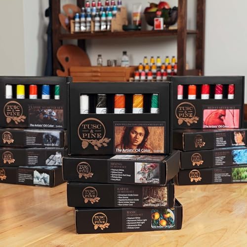 Tusc & Pine Artist Oil Paint - Yellows, Set of 3 40 ml, Non-Yellowing, Rich & Creamy Consistency, Maximum Pigment Load, Small Batch Milled Oil Paints Made in the USA for Professional Artists