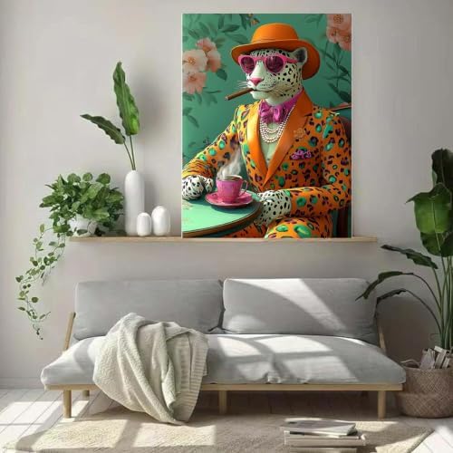 BAWKENTON Diamond Art Kits for Adults, DIY Cheetah Wall Decor