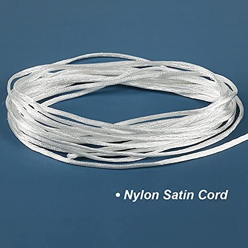 Tenn Well 295ft 2mm Satin Rattail Cord Nylon White for Macrame