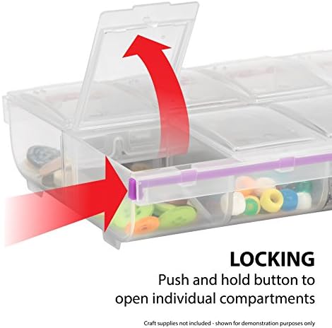 Craft Mates Craft & Sewing Supplies Organizer, 14 Locking Compartments, 3XL