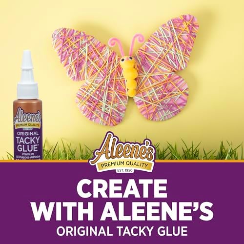 Aleene's Original Tacky Glue Mini-Bottle, All Purpose Adhesive, Perfect for Crafts and DIY Projects, Dries Fast and Clear, .66 fl oz 18-Pack