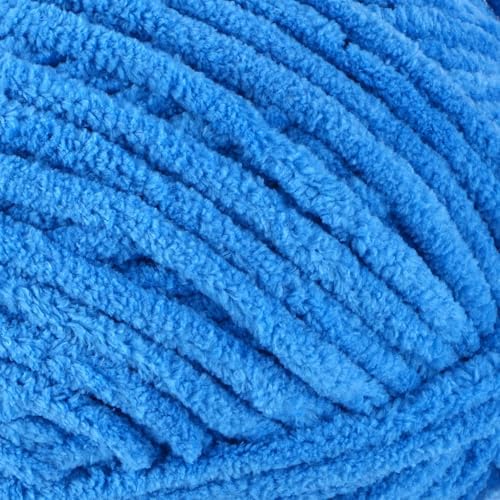 Loops & Threads Demi Purl Yarn – Super Bulky 100% Polyester, Soft Plush Chenille Yarn for Knitting & Crochet, Ideal for Blankets, Hats, Scarves & Crafts, Navagio Bay