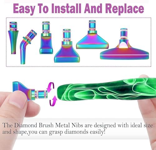 Diamond Painting Pens, “Classic Wax Stylus” Diamond Art Pen, Gem Painting Tools Accessories, Gem Art Pen with Metal Tips for 5D Craft Nail