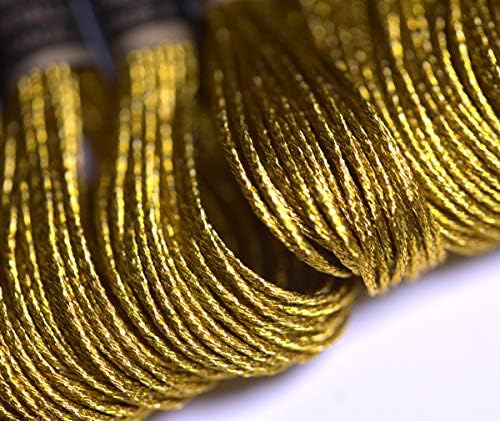 24 Skeins Metallic Embroidery Thread -Cross Stitch Threads - Friendship Bracelets String - Crafts Floss Gold and Sliver
