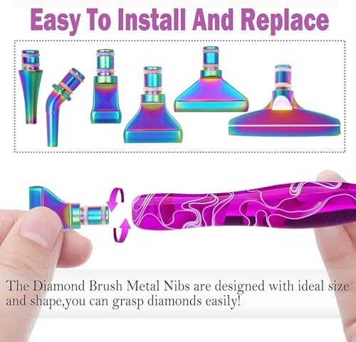 Diamond Painting Pens, “Classic Wax Stylus” Diamond Art Pen, Gem Painting Tools Accessories, Gem Art Pen with Metal Tips for 5D Craft Nail