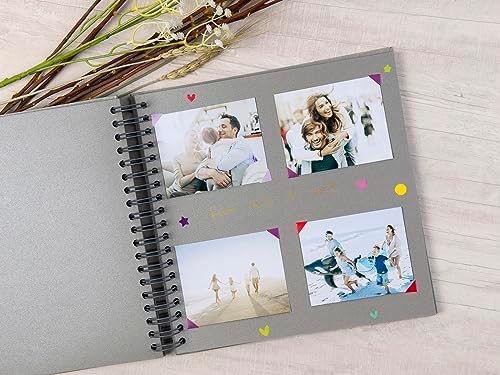 potricher 10 x 10 Inch DIY Scrapbook Photo Album 80 Pages, Gray | Thick Kraft Paper Scrap Book Photo Albums, Memory Book for Wedding, Anniversary, Baby, Family, Travel, DIY Projects