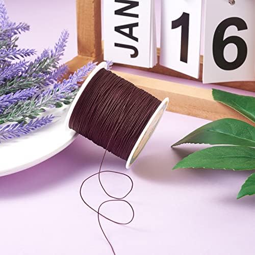 150 Yards 0.5mm Braided Nylon Crafting Thread Chinese Knotting Beading String Macrame Cord Rope for Necklace Bracelet Jewelry Craft Making, Coconut Brown