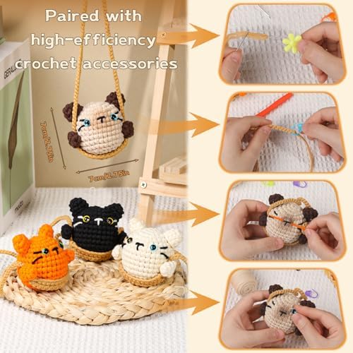 Crochet Kit for Beginners Crochet Animal Kit for Decoration Car Hanging