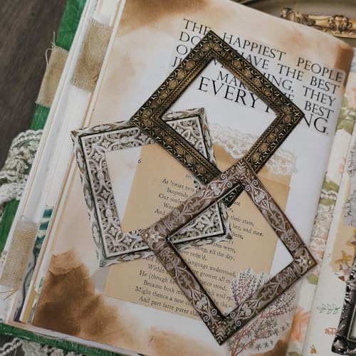100 Pcs Vintage Frame Stickers for Scrapbooking - Scrapbook Supplies, Journal Stickers & Embellishments | Bullet Journal, Junk Journal, Wedding Albums, Crafts (Black & White)