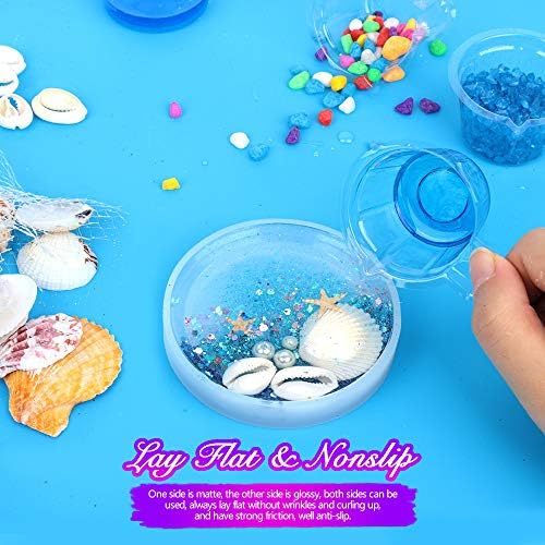 LEOBRO Silicone Mat, 23.4” x 15.6” Blue Silicone Mats for Crafts, Resin Molds, Play Dough Mat, for Resin, Clay, Paint, Arts and Crafts, 1 MM Thick