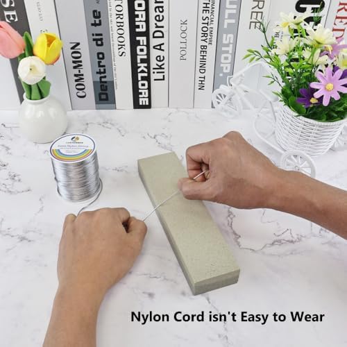 LUSTEMBER 330 Feet Satin Nylon String, 1 mm Silky Smooth Durable Nylon Cord for Jewelry Making, Bracelets, Beading, Necklaces, Macrame, Kumihimo, Rattail, and Chinese Knot Craft