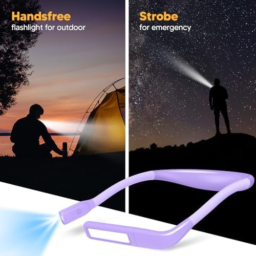 Reading Lights for Books in Bed, 3 Colors Dimmable Neck Light