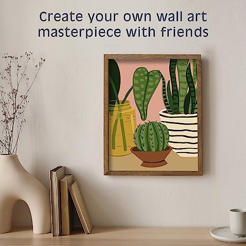Pink Picasso Paint by Number Kit, All Ages, 8x10, Keep Growing | Mid Century Modern Collection, Acrylic Paints and Brushes included, Pre-printed high quality canvas, DIY art kit, Gift-ready