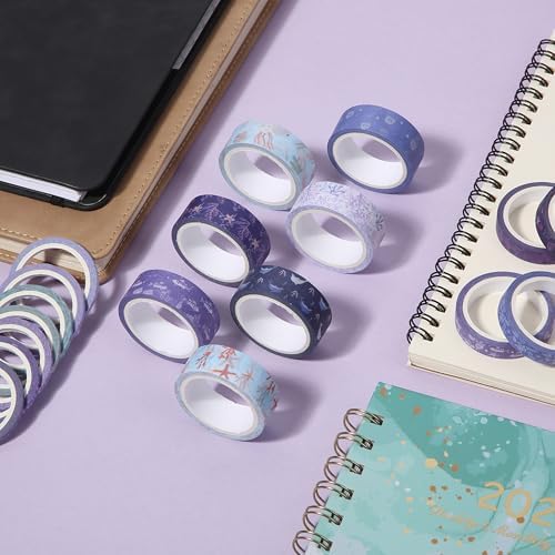 Mr. Pen- Washi Tape Set, 21 Rolls, Assorted Sizes, 5 Yards/Roll | Washi Tape for Scrapbook, Arts, Crafts, Journals and Planners, Tide & Bloom Design