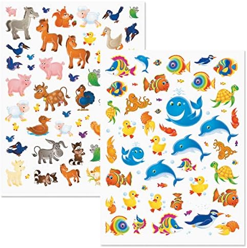 Current Cute Animal Stickers- 5 Sheets, 500-Count Farm Woodland Wildlife Zoo Creatures, Kids, Teachers, School, Scrapbooking, Journals, Planners, Calendars, Crafts & Cards