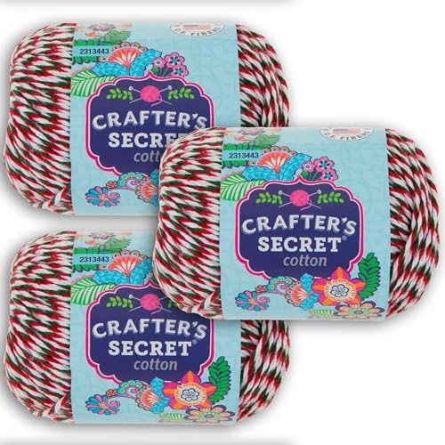 Hobby Lobby Crafter's Secret Yarn, 214 Holly Jolly, Set of 3