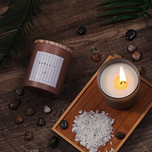 12Pcs Assorted Black Candle Jars for Making Candles, 10oz Empty Jars with Bamboo Lids and Labels, Glass Candle Jars for Candle Making Supplies, Candle Containers for DIY Gifts
