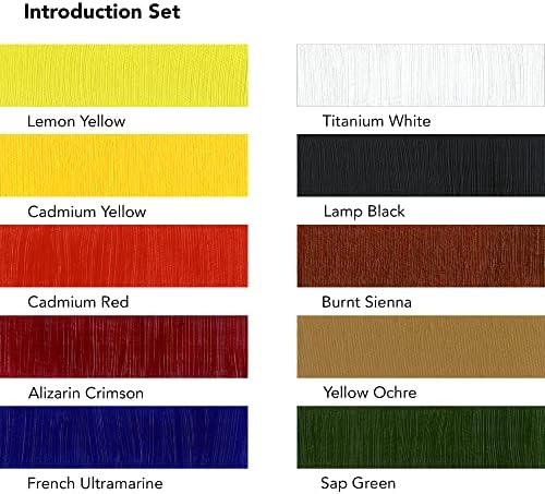 Daler Rowney Georgian 10-Tube Introductory Artist Oil Paint Set - Painting Set for Canvas Paper and More - Oil Painting Supplies for Artists and Students - Oil Paints for All Skill Sets