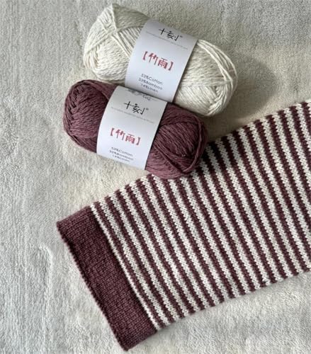 Cotton, Bamboo,Linen Blended Yarn 2 Skeins 50g/1.76oz- 09 Purple