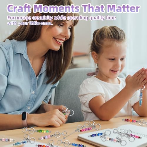 28 Pcs Beadable Keychain Bars - Keychain Making Kit Bulk - Metal Beaded Keychains for Crafting - Diy Key Chain Supplies - Blank Keychains Bars for Beads - Beadable Items (Silver)