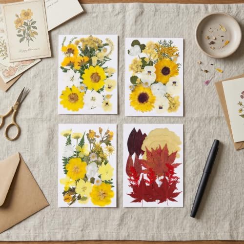 128 Pcs Fall Dried Pressed Flowers for Resin,Natural Real Dried Flowers