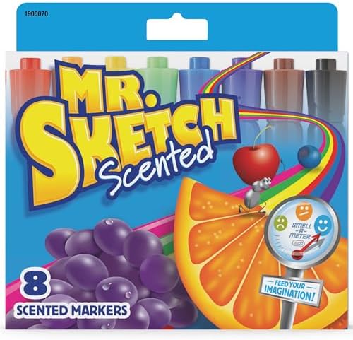 Mr. Sketch Scented Markers, Chisel Tip, Assorted Colors, 8 Count - Fun for Kids, Coloring, Spark Creativity, Arts & Crafts