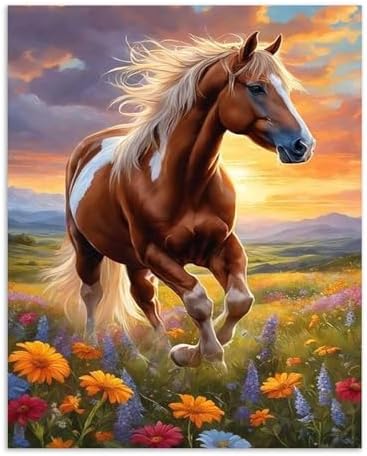 Alptiny Running Horse Paint by Numbers Kit for Adults Beginner, 16x20 Inch