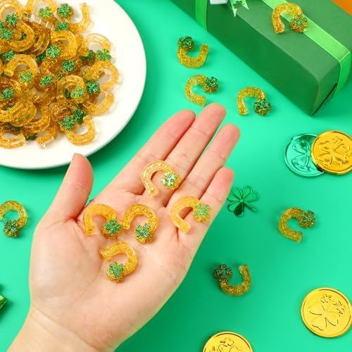 60Pcs Mini Resin Horseshoe Charms for St. Patrick's Day DIY Crafts