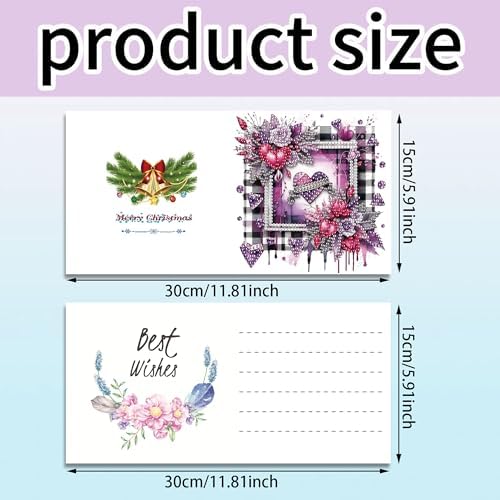 MaiYiYi 6 Pack DIY Flower Diamond Art Greeting Cards Kit