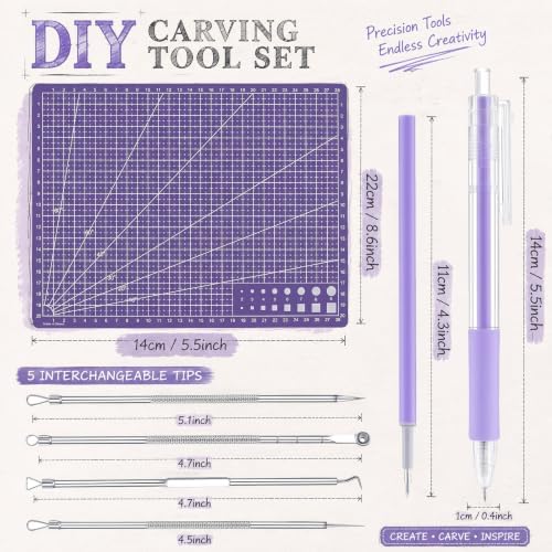 24 Pcs Craft Knife Pen Set, 6 Craft Knives with 12 Refills, Purple