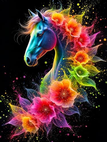 Okarina Diamond Art Kits for Adults & Beginners, Horse Diamond Painting Kit