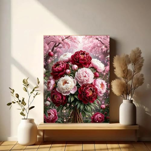 Xylogist Flowers Diamond Art Kits for Adults, 5D Diamond Painting Flowers