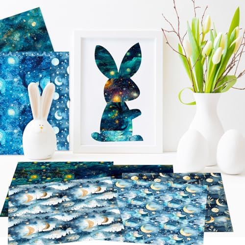 Galaxy Scrapbook Paper Pad Starry Sky Patterned Paper 12*12 - 24 Sheets Single-Sided Colorful Decorative Decoupage Papers Junk Journaling Cardstock Papers for DIY Origami Decorative Craft.