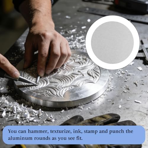 6061 Aluminum Disc 4 Inch, 9 Gauge (3mm) Thick Round Metal Stamping Blank,Aluminum Plate for Machining, DIY, 4 PCS